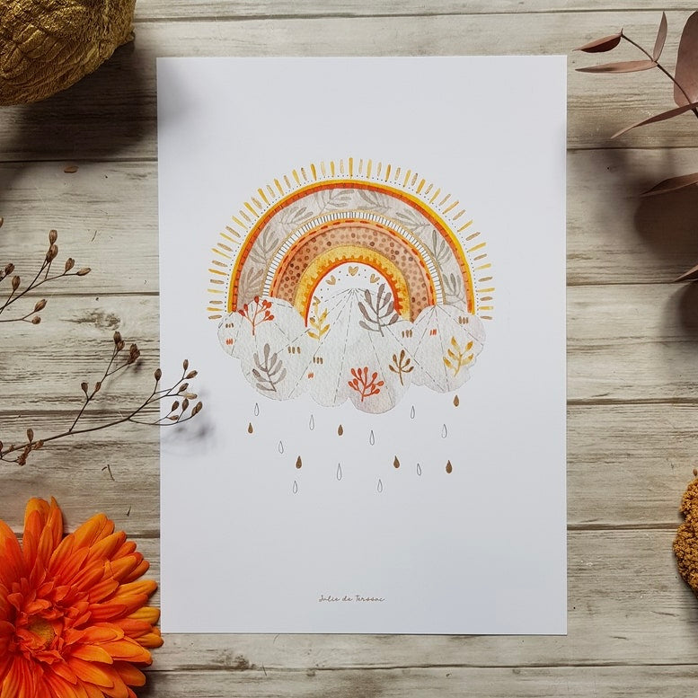 Affiche arc en ciel automne Julie Deterssac