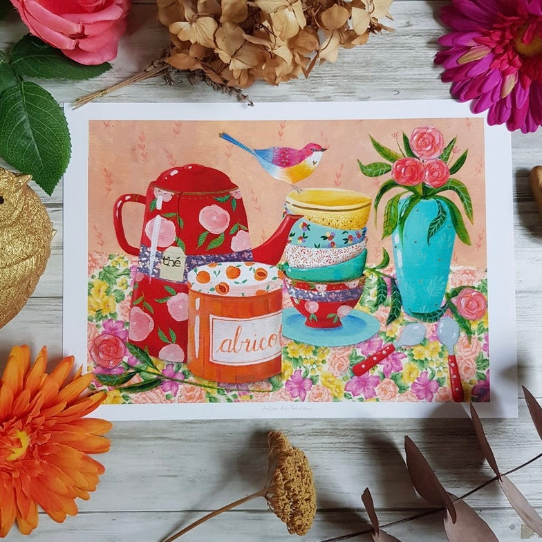 Affiche petit déjeuner fleuri Julie Deterssac