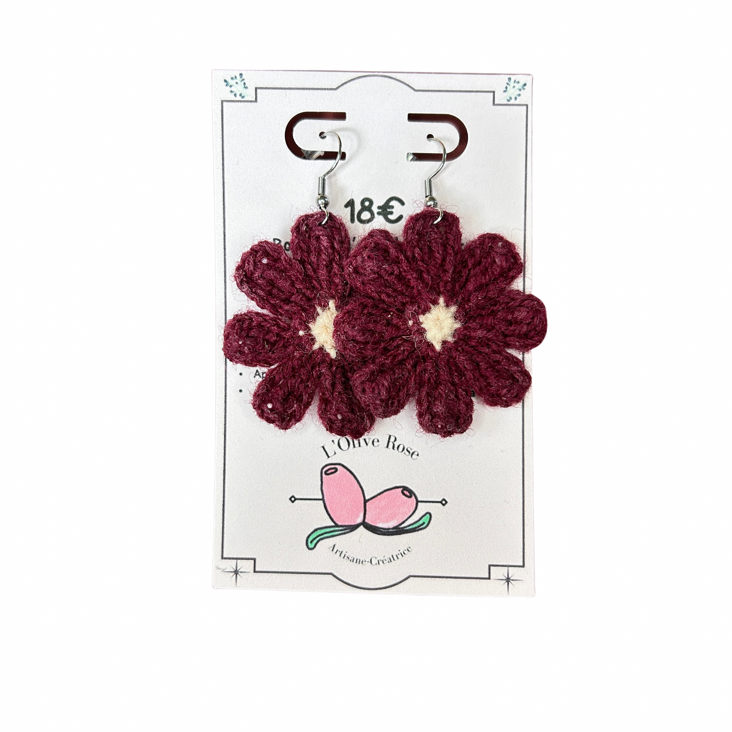Boucles d’oreilles Betty L’olive rose