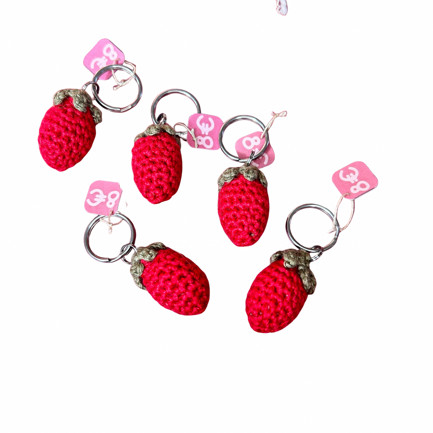 Porte clés fraise L’olive rose