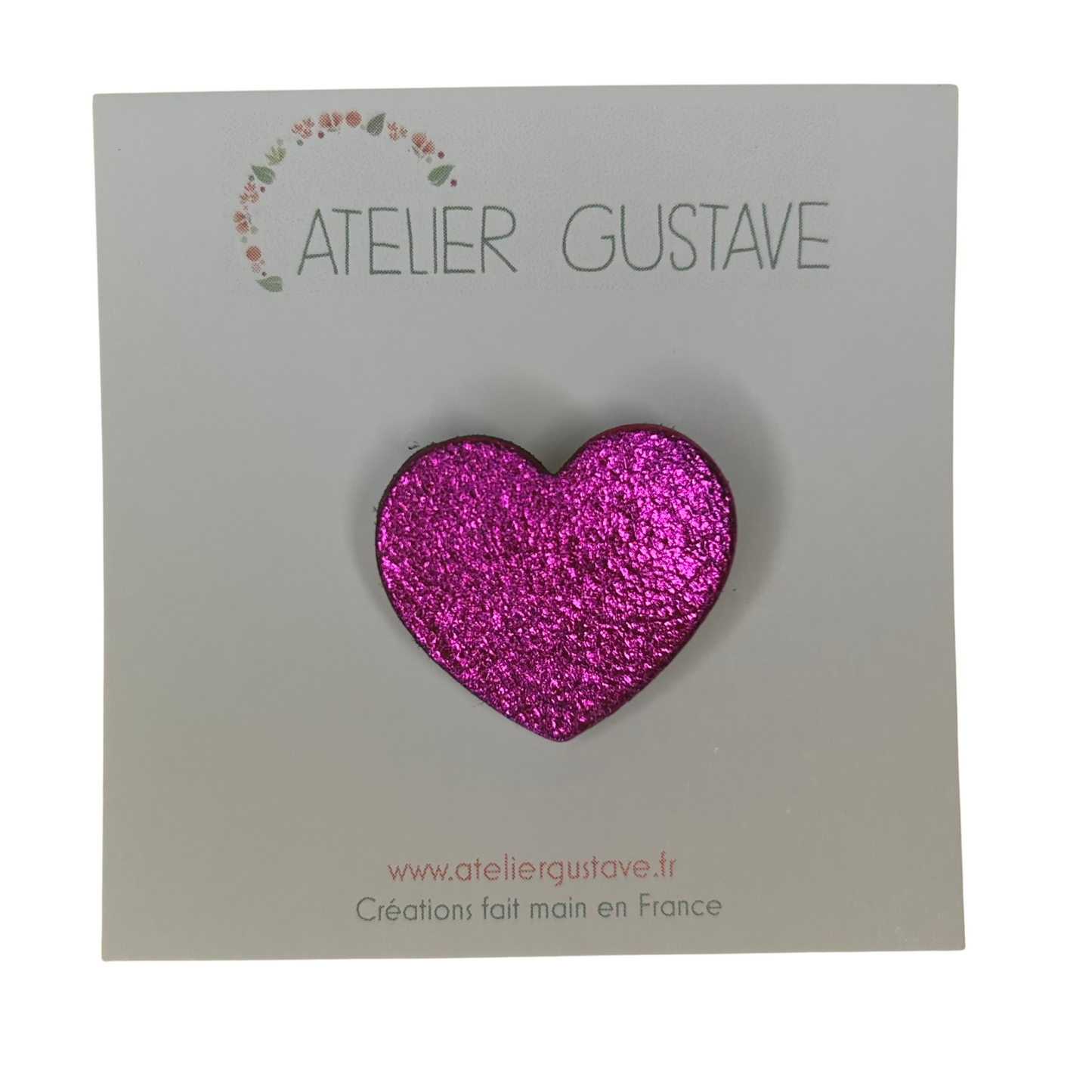 Broche cœur paillettes Atelier Gustave