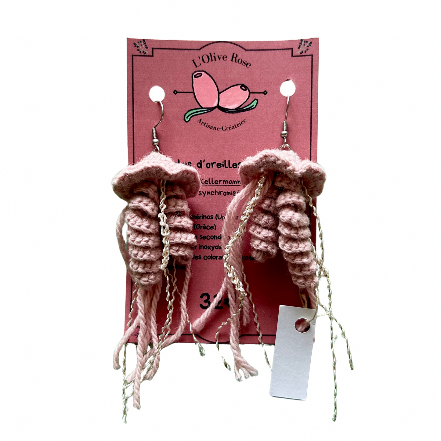 Boucles d'oreilles Annette l'Olive rose