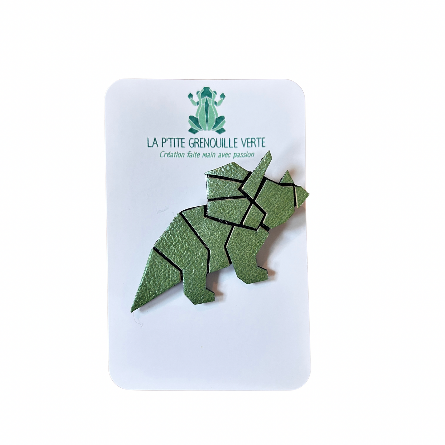 Broche Hector Le tricératops La p’tite grenouille verte