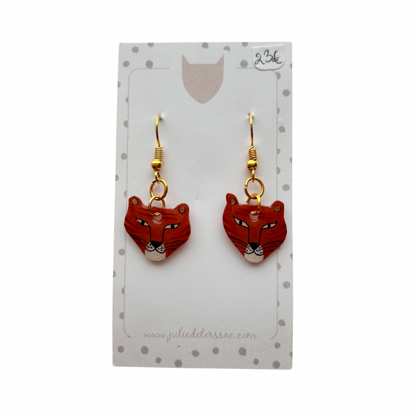 Boucles d’oreilles Tigre Julie Deterssac