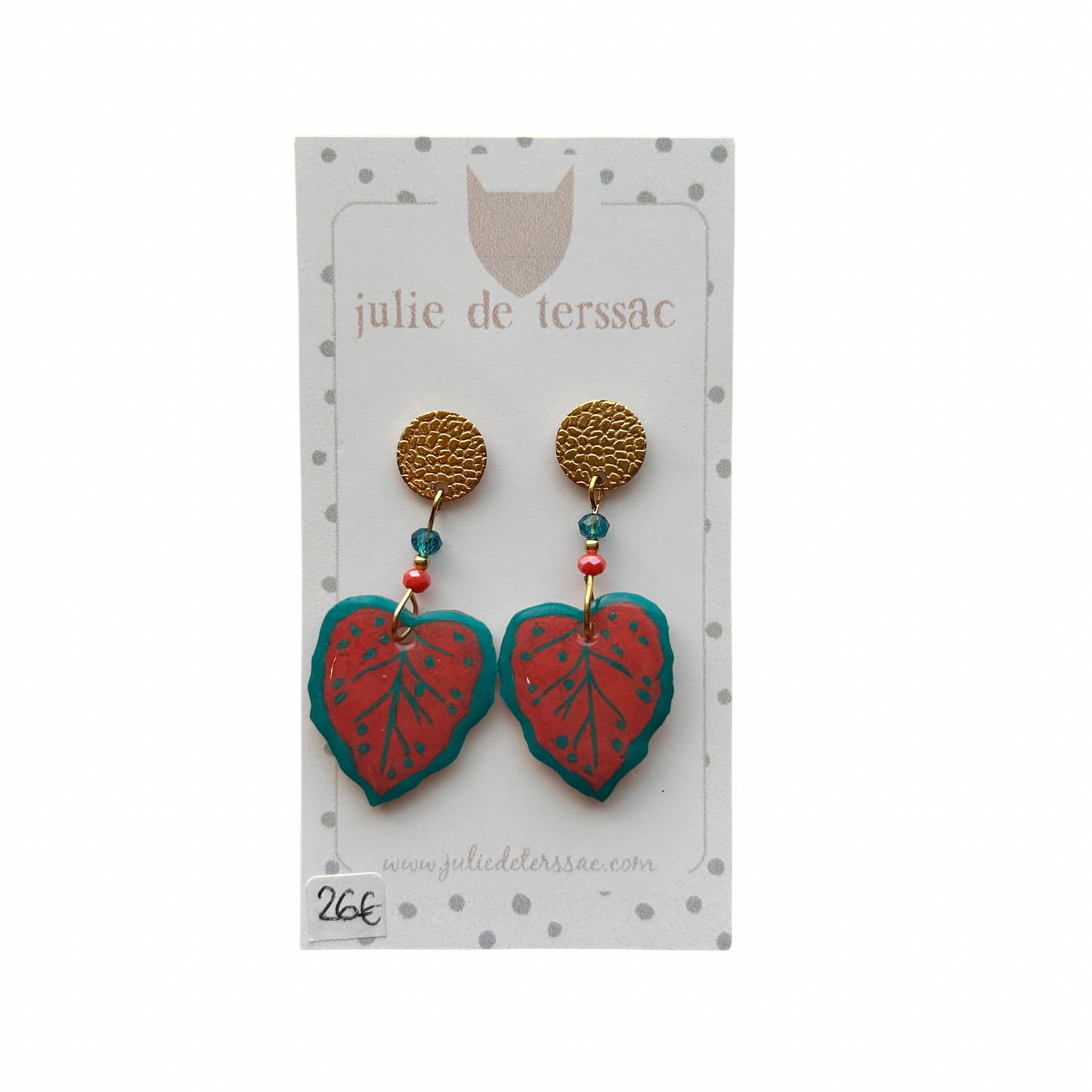 Boucles d’oreilles Feuille Julie Deterssac