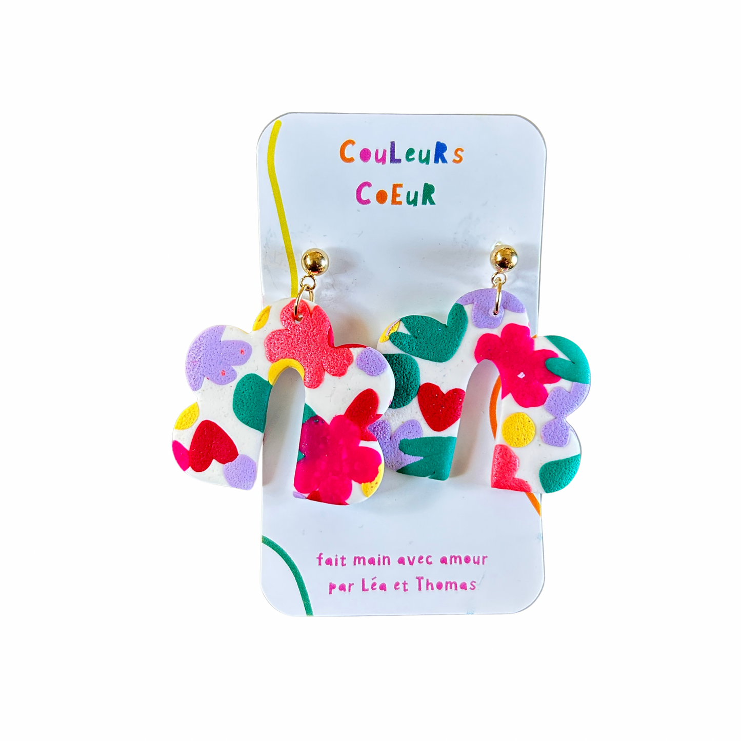 Boucles d’oreilles Mallorca Couleurs coeur