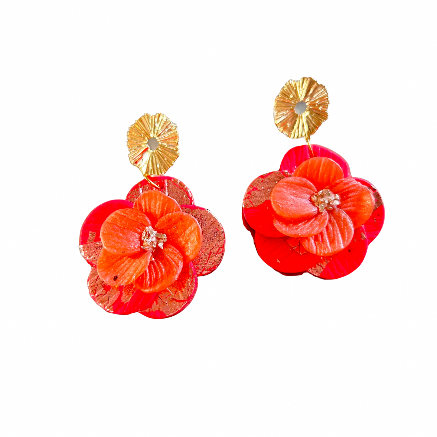 🌼 Boucles d’oreilles Zinnia Pistil’art