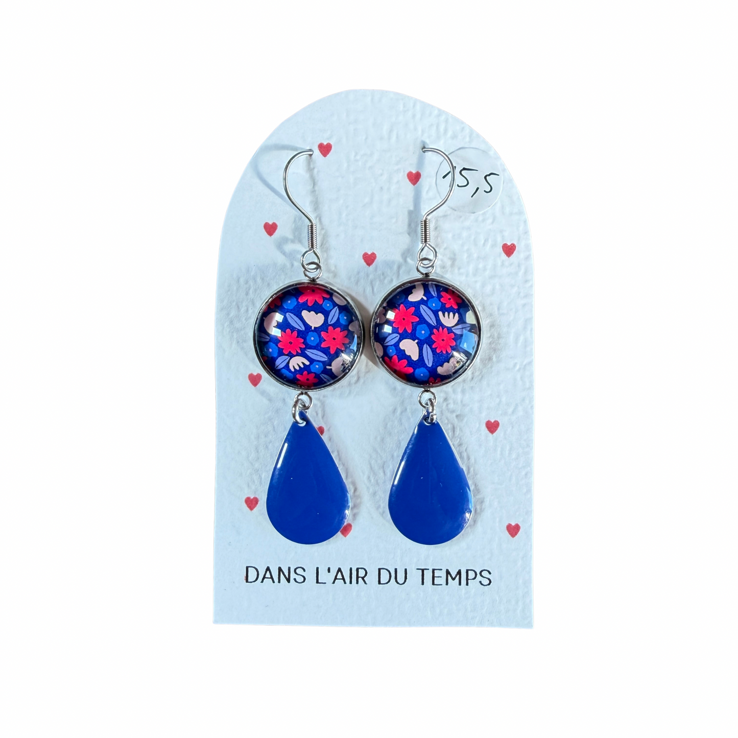 Boucles d’oreilles cabochon Dans l’air du temps