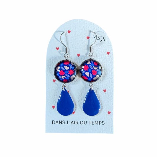 Boucles d’oreilles cabochon Dans l’air du temps