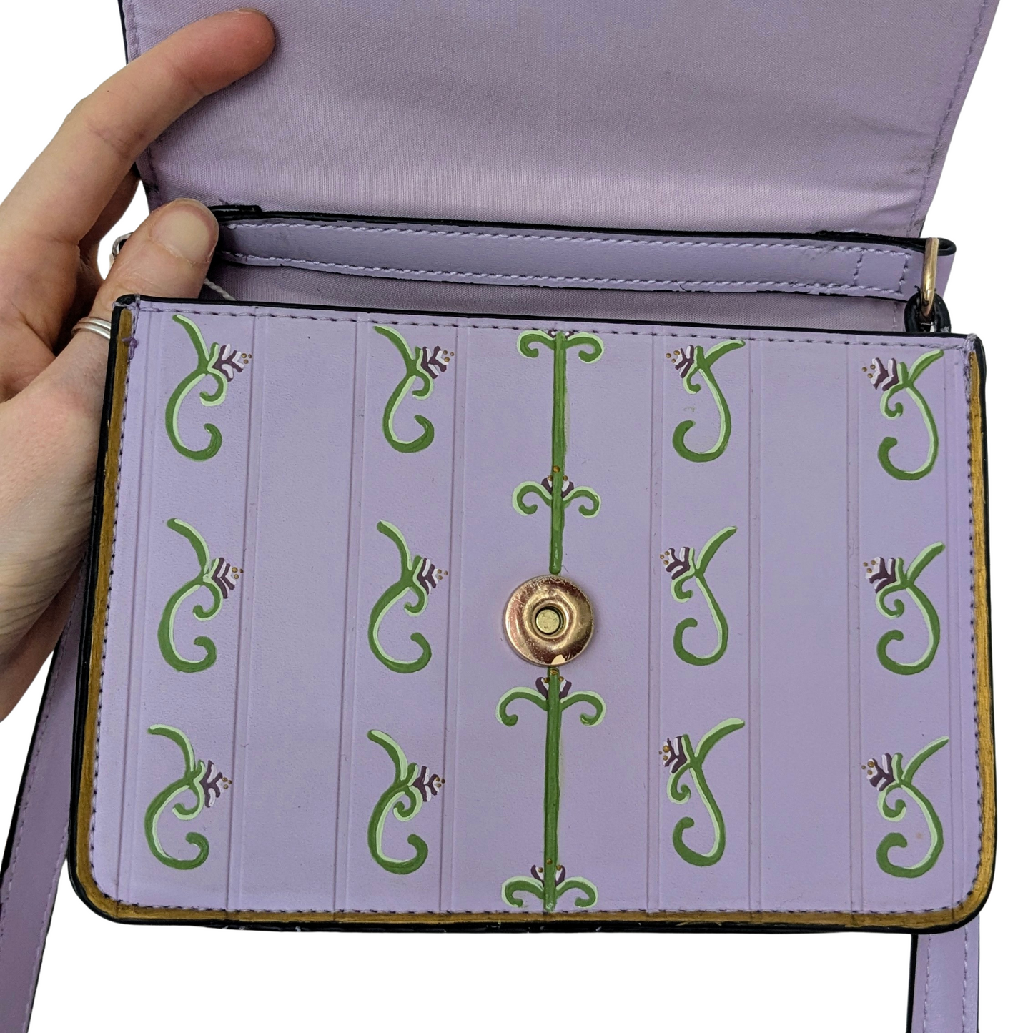 🌸 Petit sac parme peint à la main Obb Odd