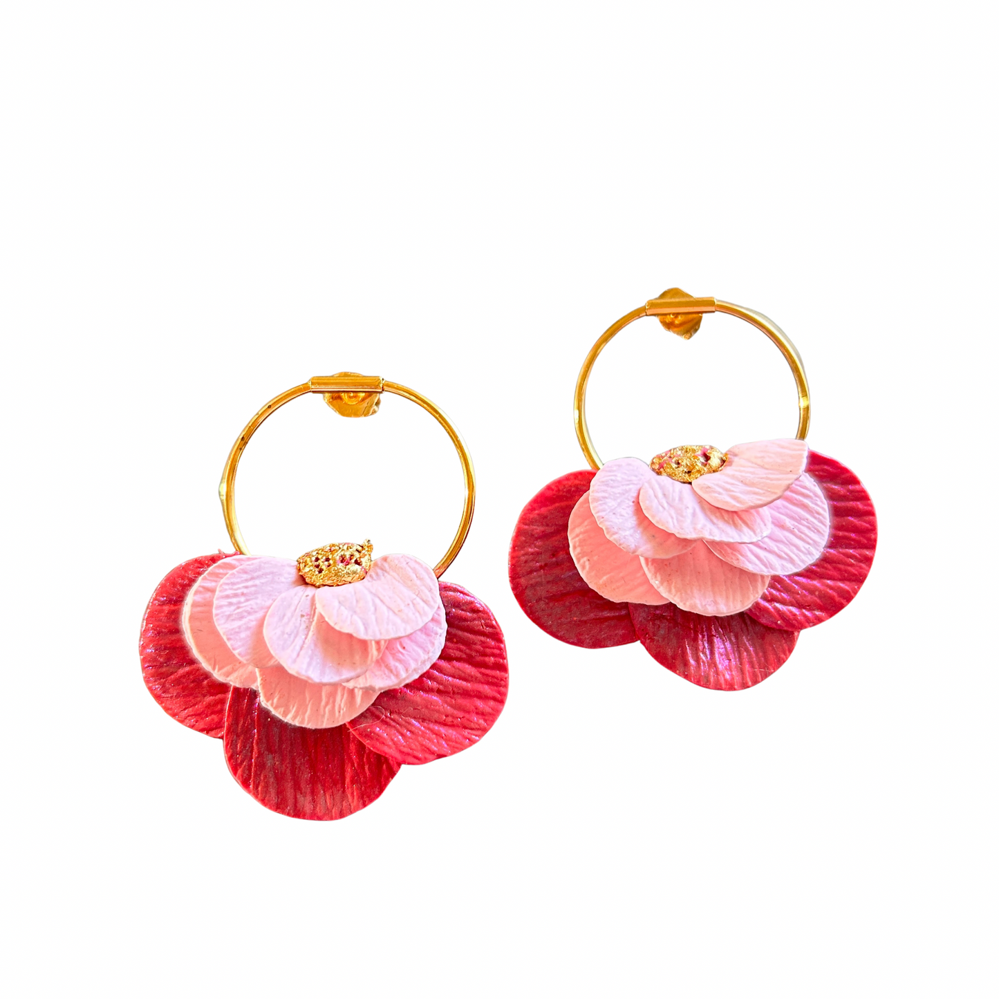 🌺 Boucles d’oreilles Pivoine Pistil’art