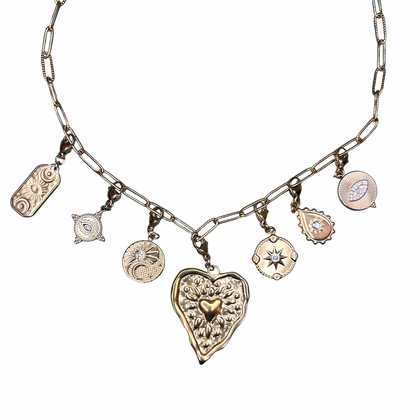 Collier doré à charms Lunaria
