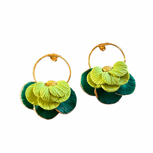 🌺 Boucles d’oreilles Pivoine Pistil’art