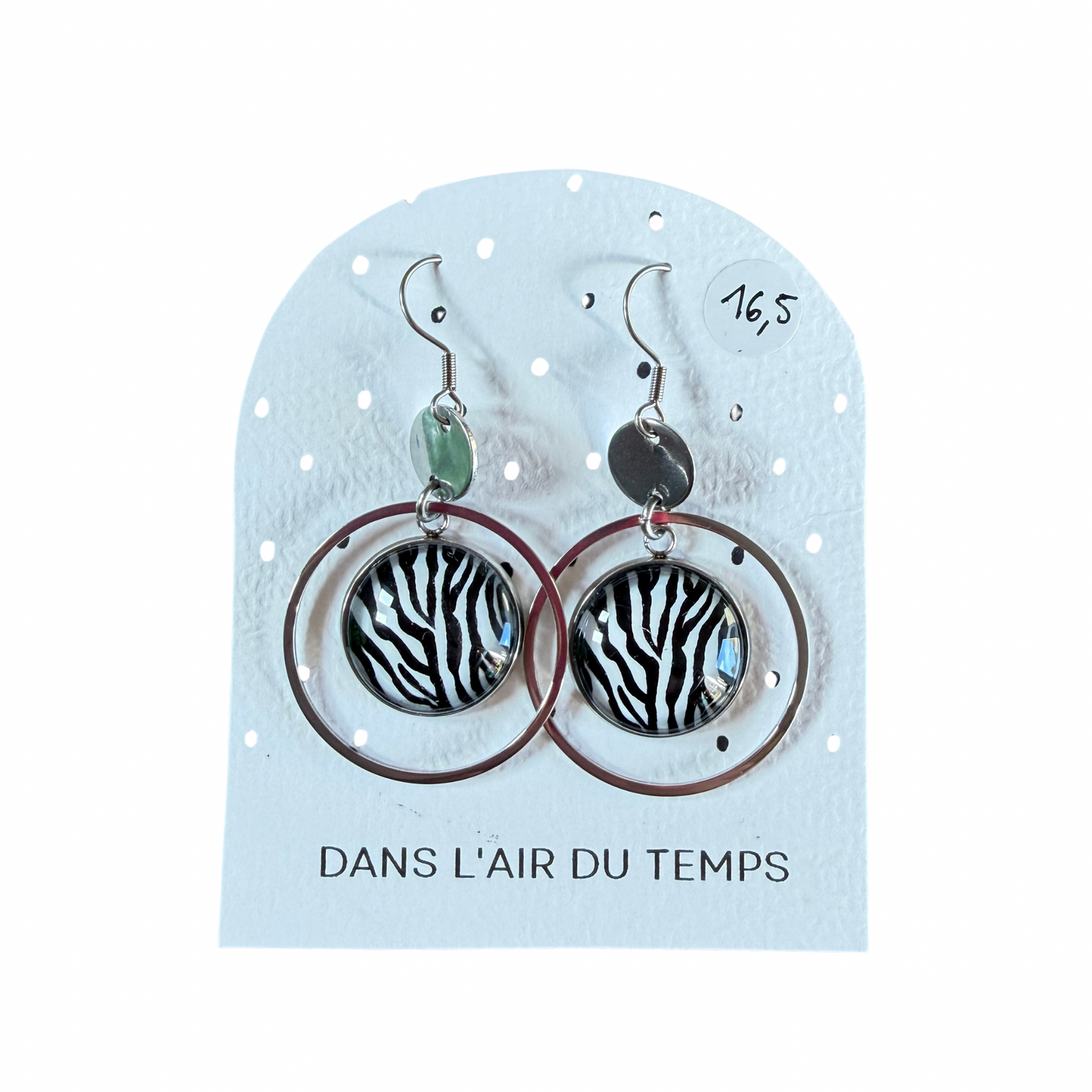 Boucles d’oreilles cabochon Dans l’air du temps