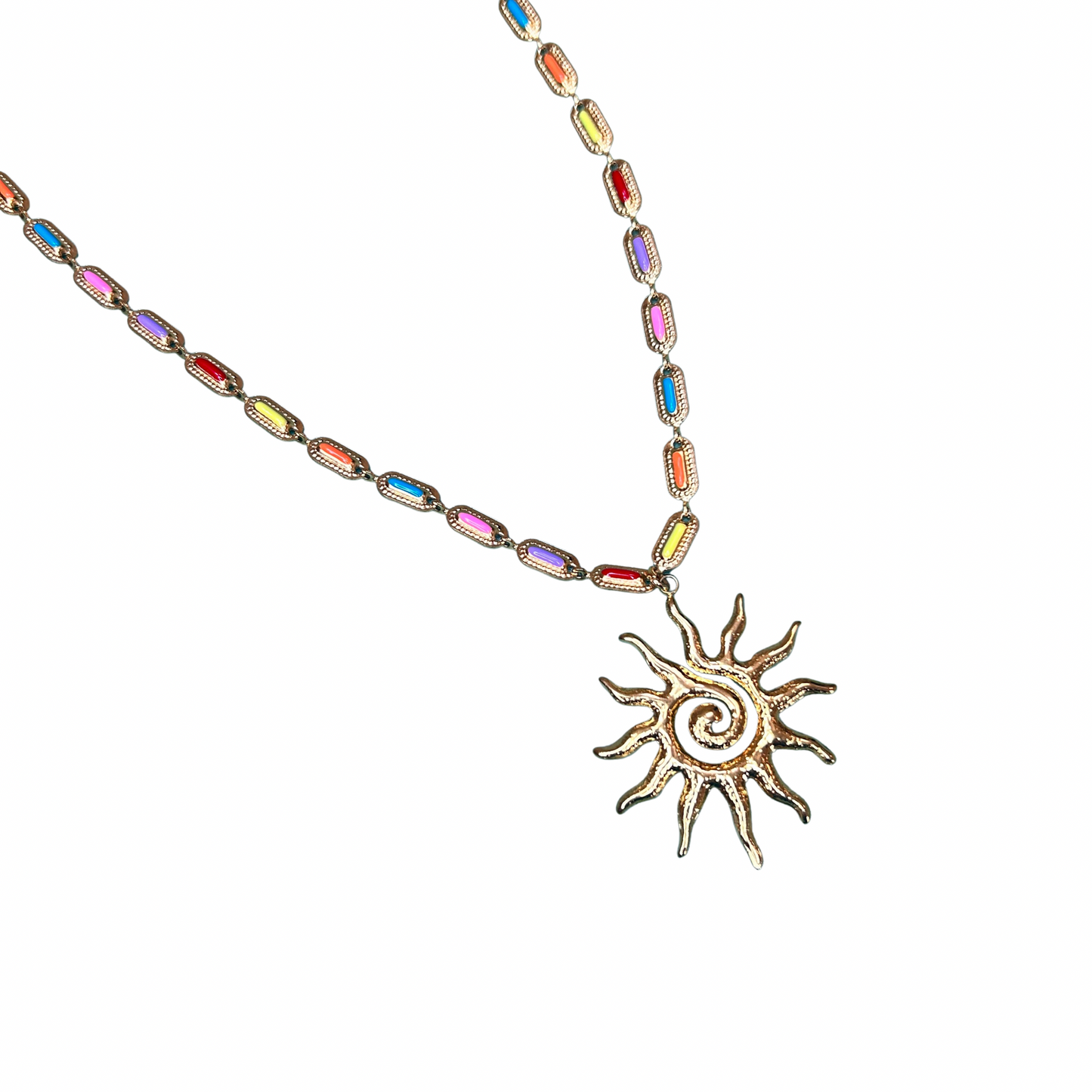 Collier pendentif perlé Lunaria