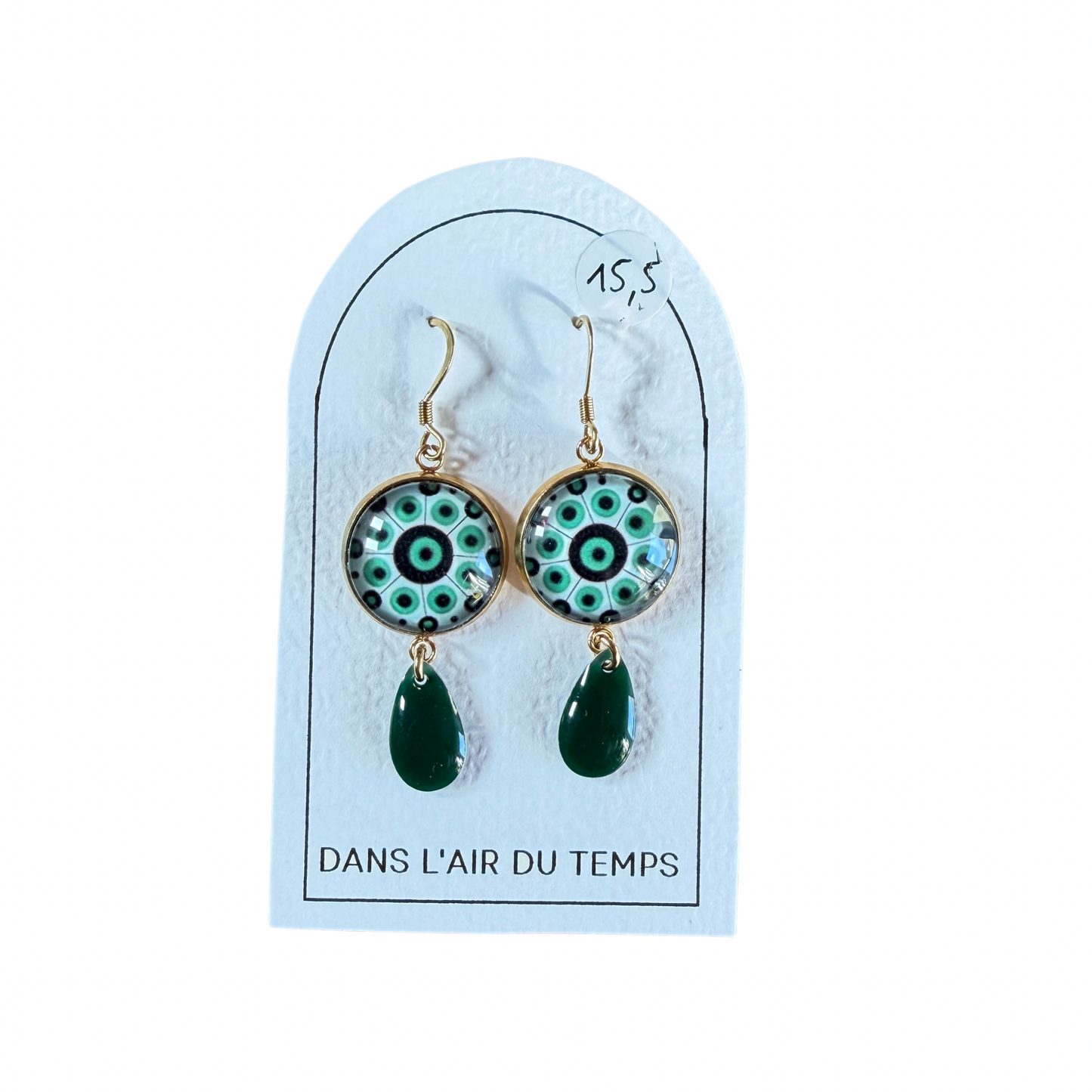 Boucles d’oreilles cabochon Dans l’air du temps