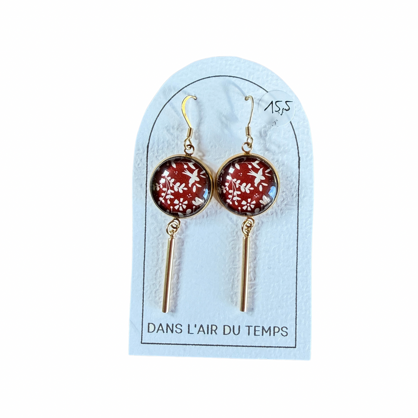 Boucles d’oreilles cabochon Dans l’air du temps