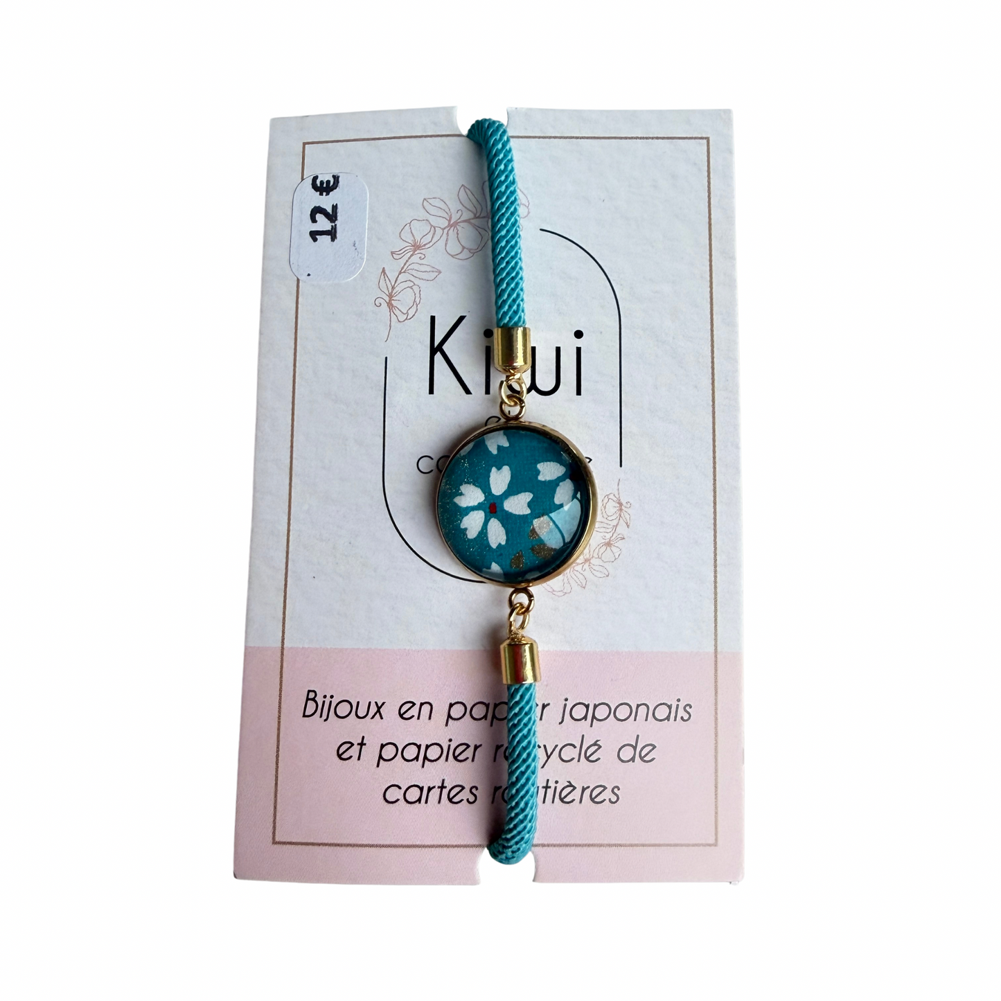 Bracelet en papier japonais Kiwi & japonais