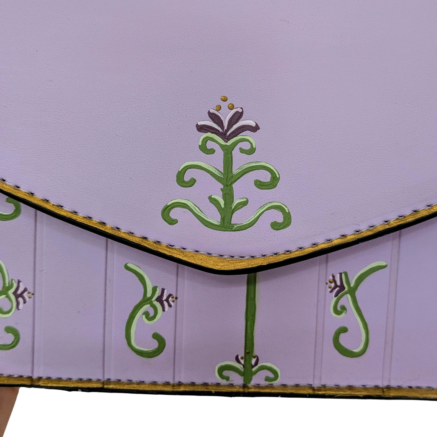 🌸 Petit sac parme peint à la main Obb Odd