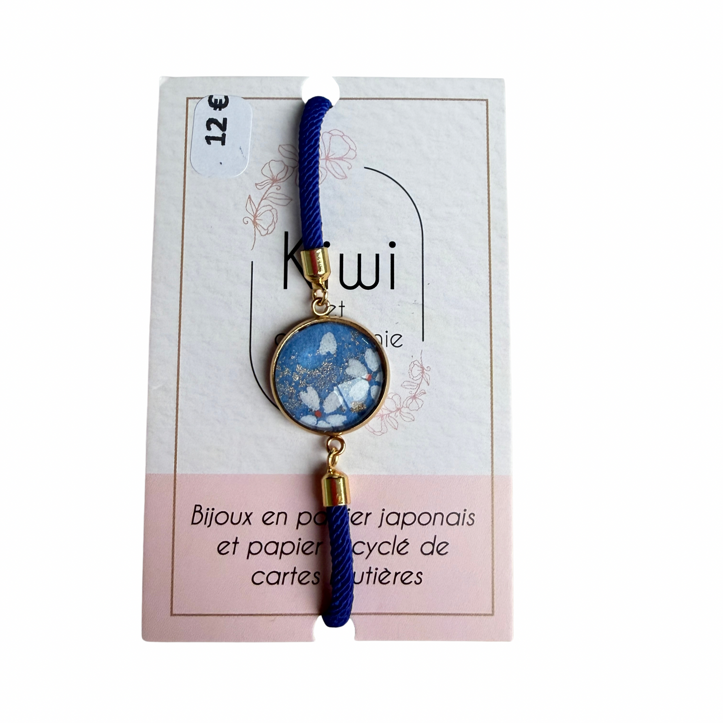 Bracelet en papier japonais Kiwi & japonais
