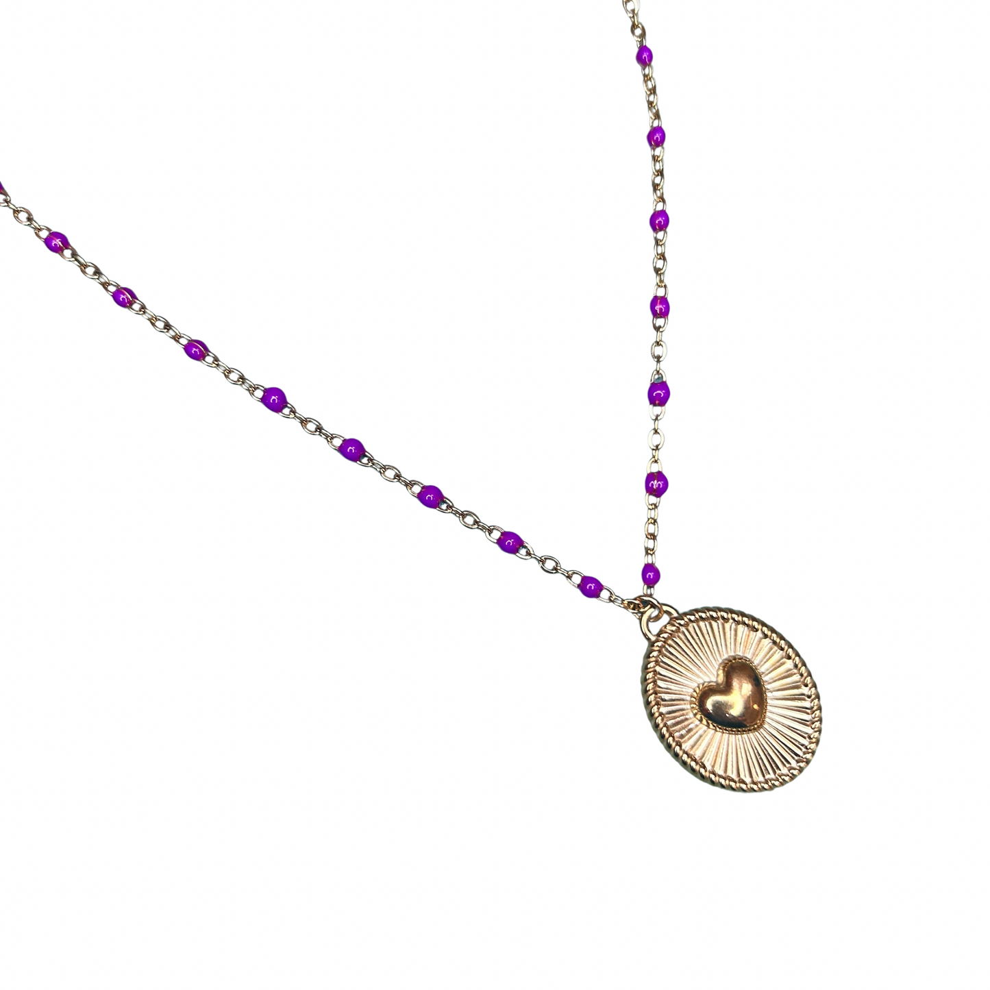 Collier pendentif perlé Lunaria