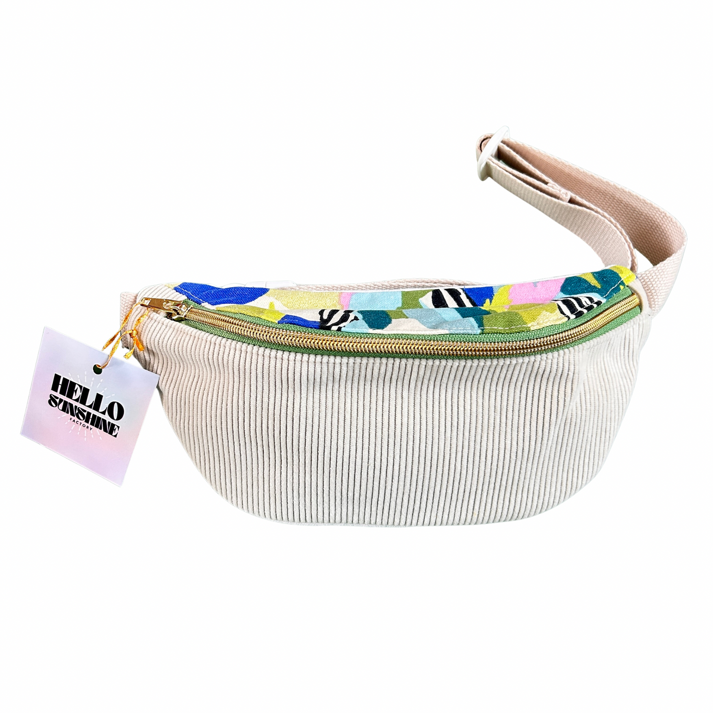 Sac banane en velours ras Hello sunshine