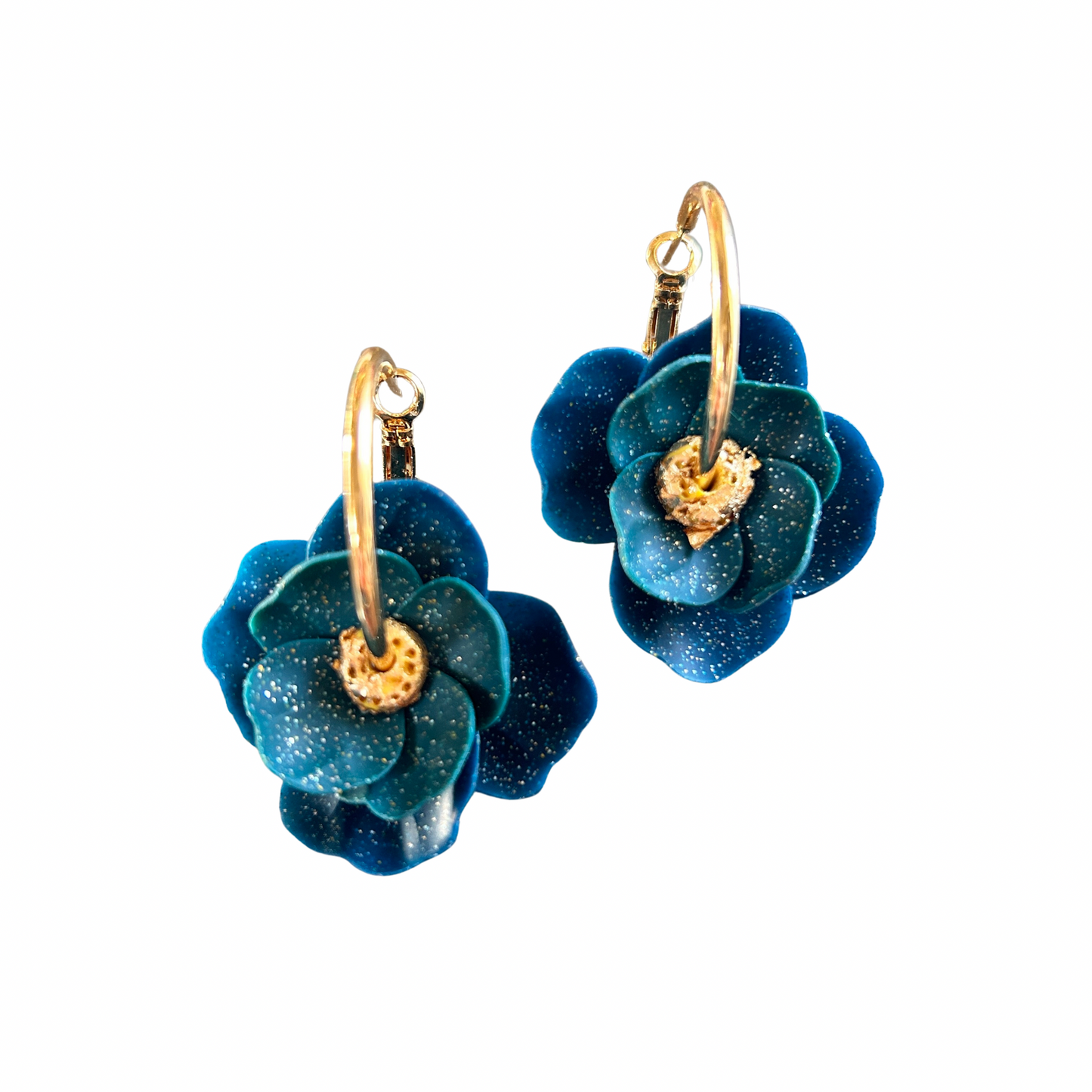 🌸 Boucles d’oreilles créoles Anémone Pistil’art