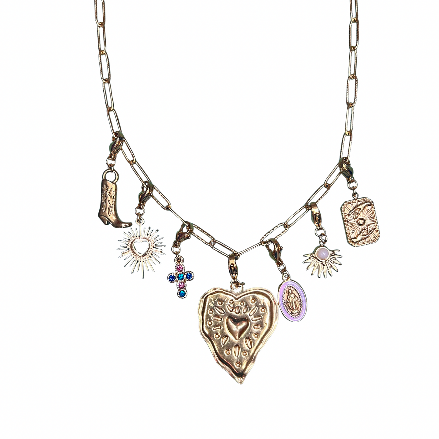 Collier doré à charms Lunaria