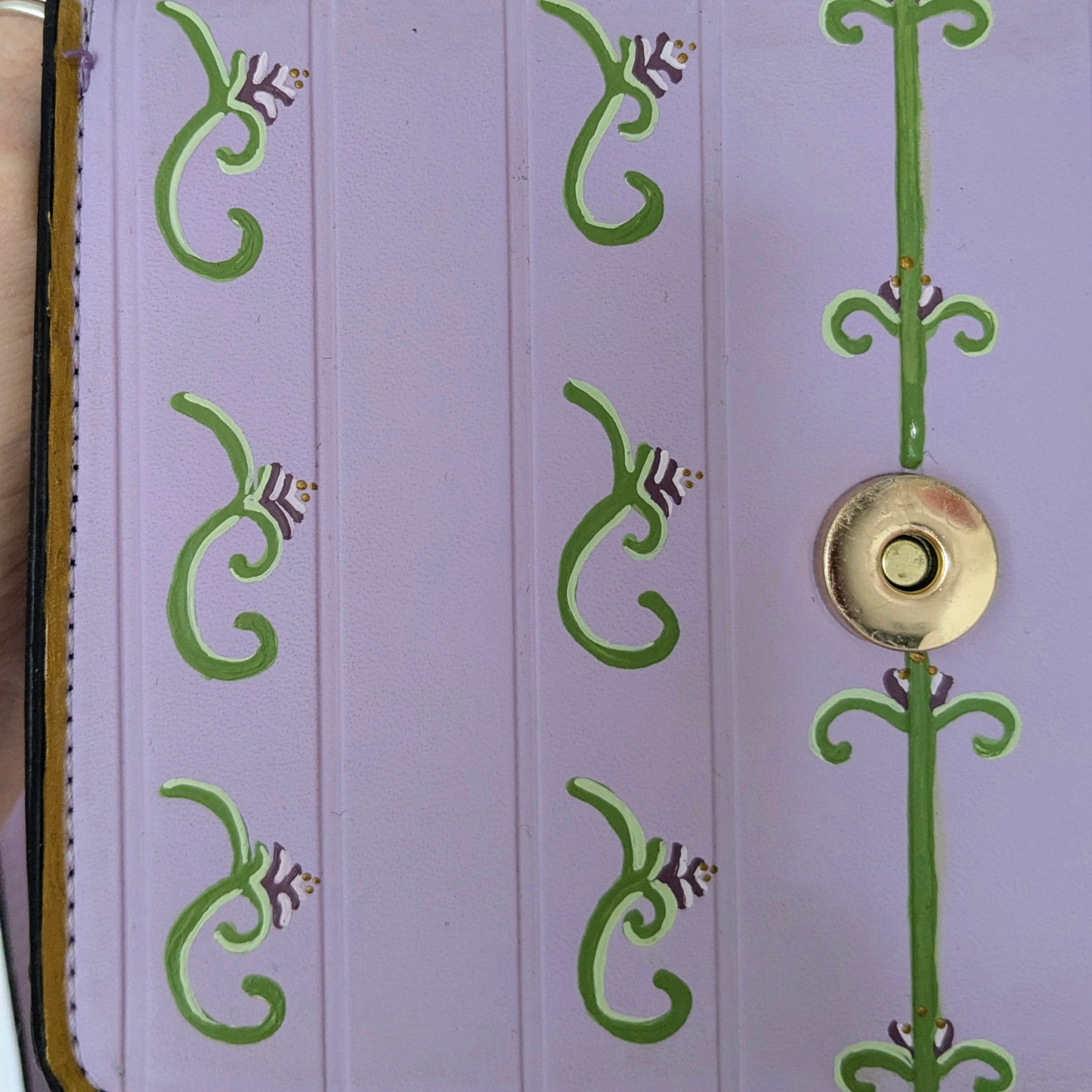 🌸 Petit sac parme peint à la main Obb Odd