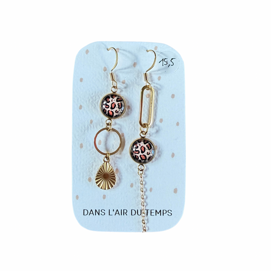 Boucles d’oreilles cabochon Dans l’air du temps