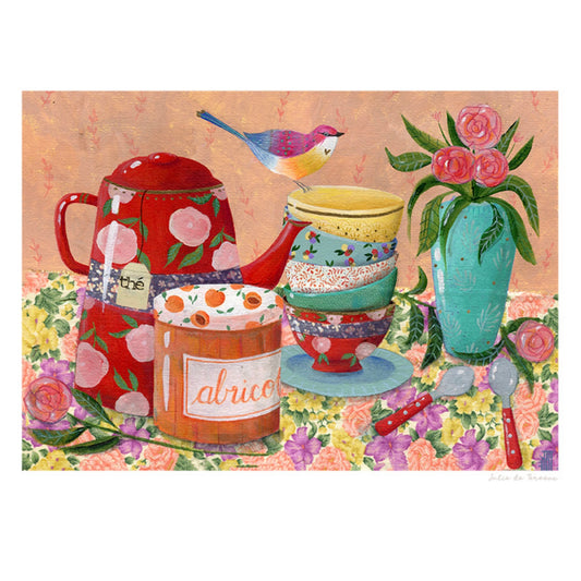 Affiche petit déjeuner fleuri Julie Deterssac