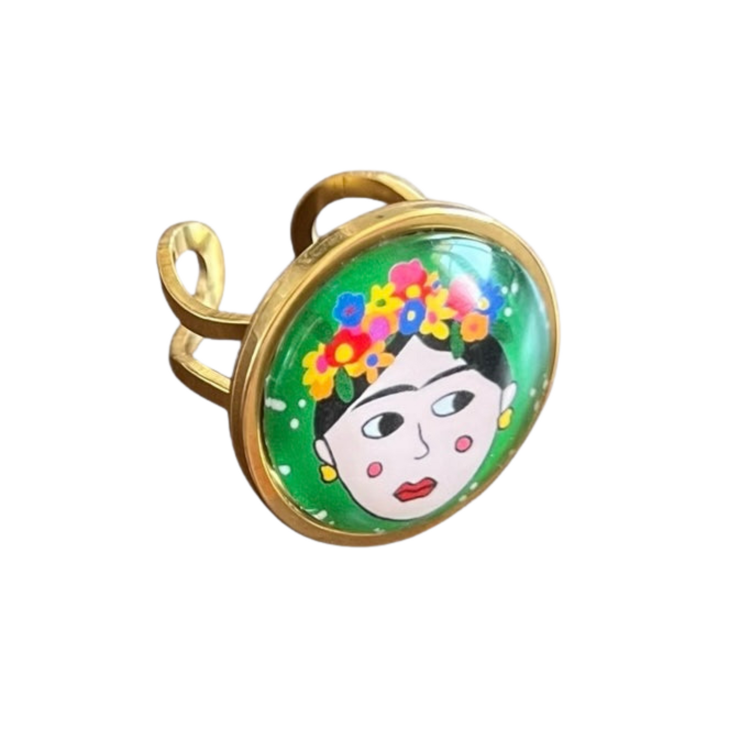 Bague cabochon dorée Dans l’air du temps