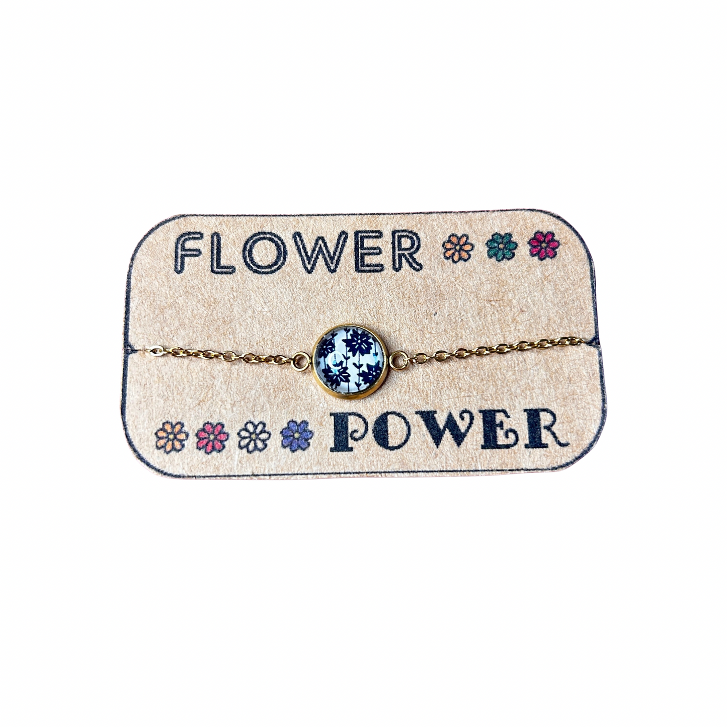 Bracelet cabochon doré Dans l’air du temps