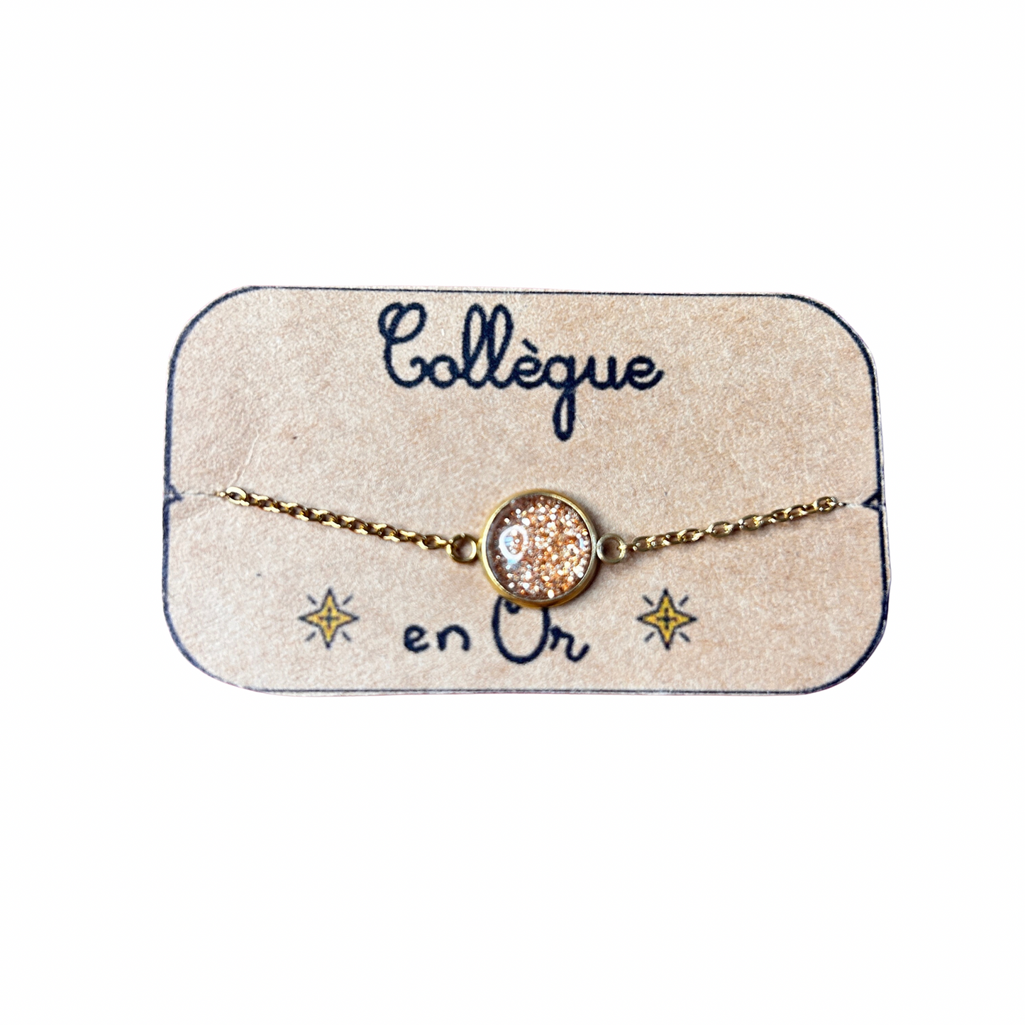 Bracelet cabochon doré Dans l’air du temps