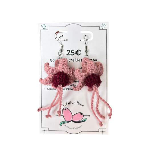 Boucles d’oreilles Marsha L’olive rose