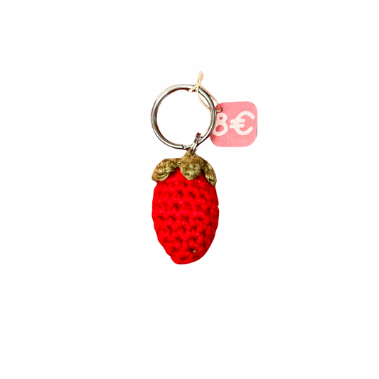 Porte clés fraise L’olive rose