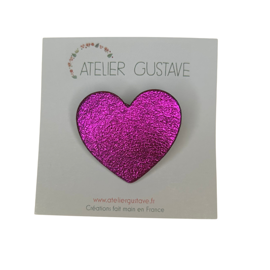 Broche cœur paillettes Atelier Gustave