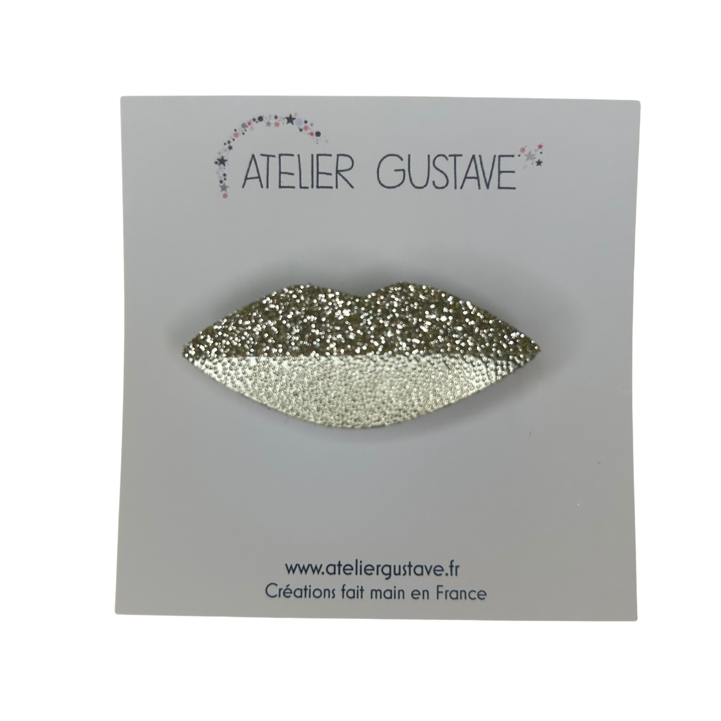 Broche kiss paillettes Atelier Gustave