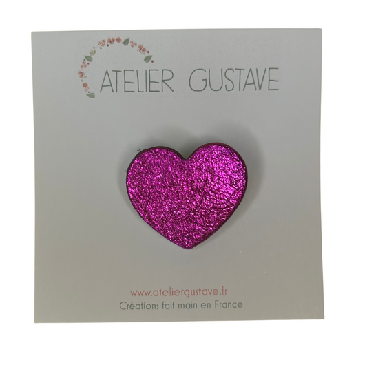 Broche cœur paillettes Atelier Gustave