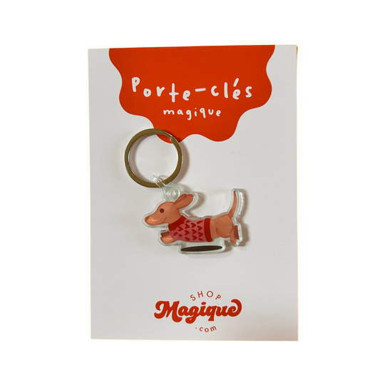 Porte-clés Teckel Poulette Magique