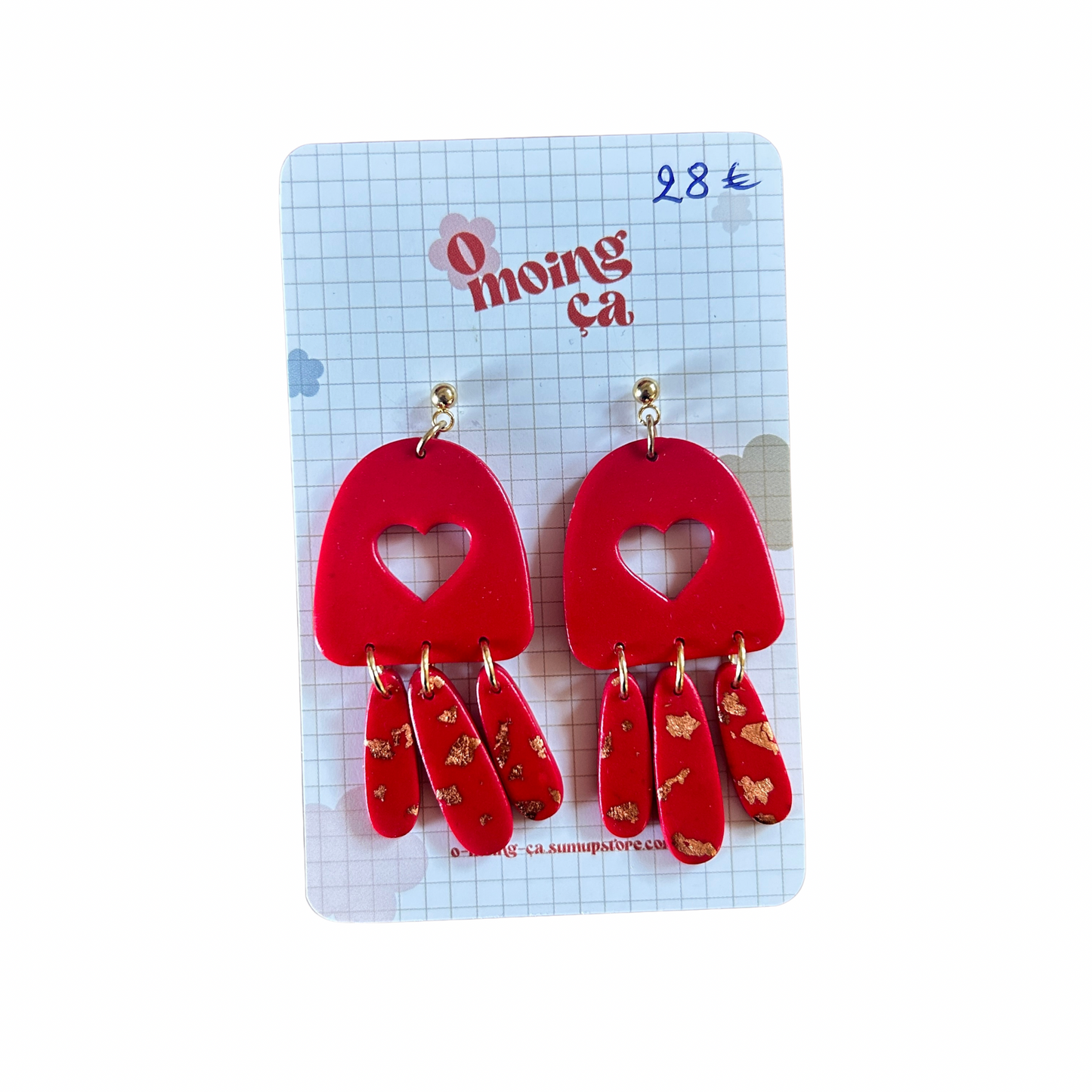 Boucles d’oreilles Lune ou cœur O moing ça