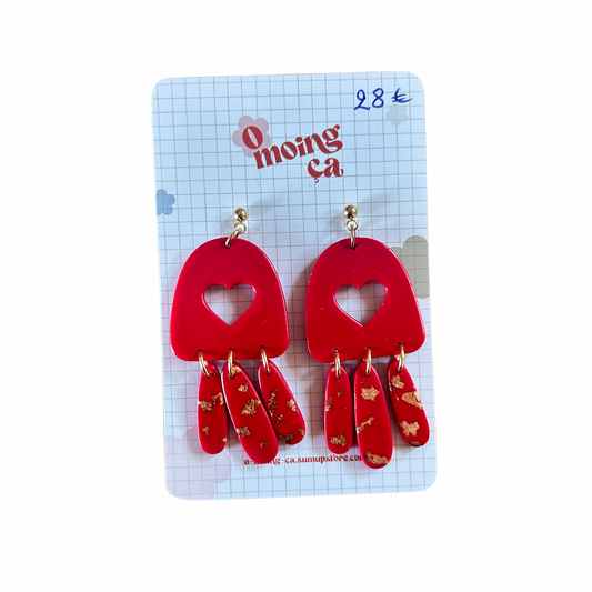 Boucles d’oreilles Lune ou cœur O moing ça