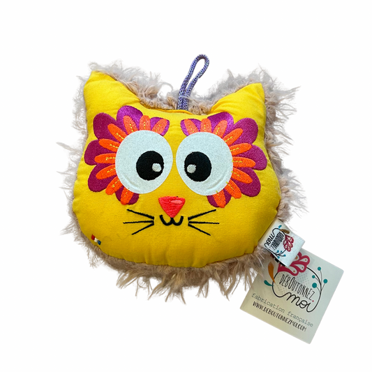 Coussin chat fleurs Déboutonnez-moi