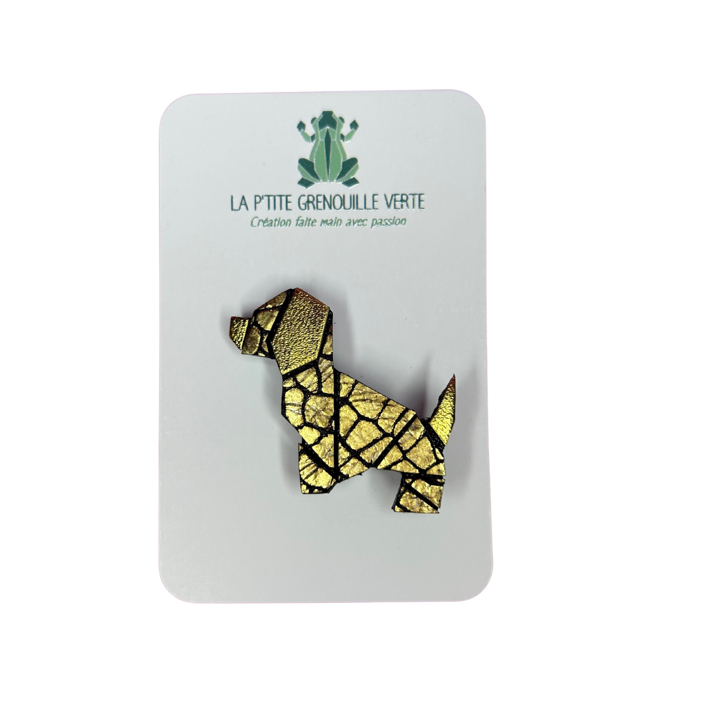 Broche chien La p’tite grenouille verte