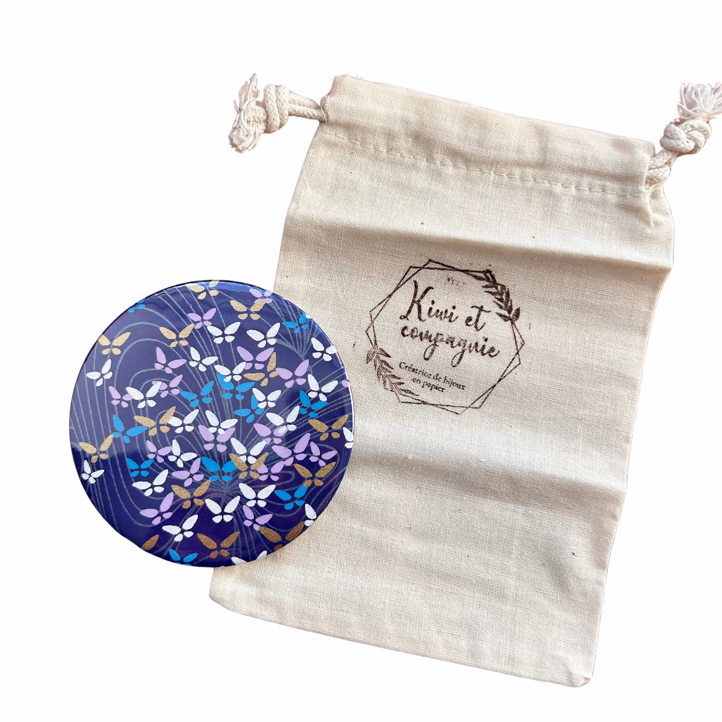 Miroir de poche Kiwi et compagnie