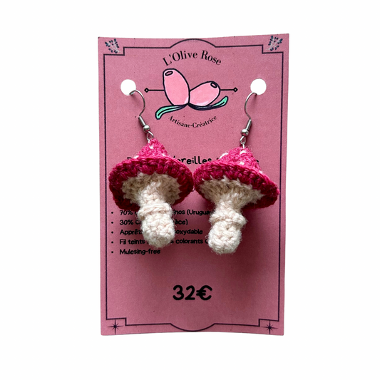 Boucles d’oreilles Florence L’olive rose