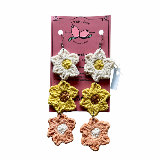Boucles d'oreilles Frida l'Olive rose