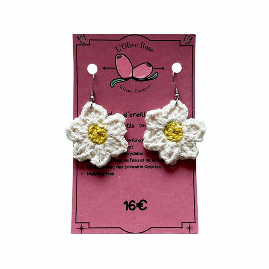 Boucles d'oreilles Frida L’olive rose