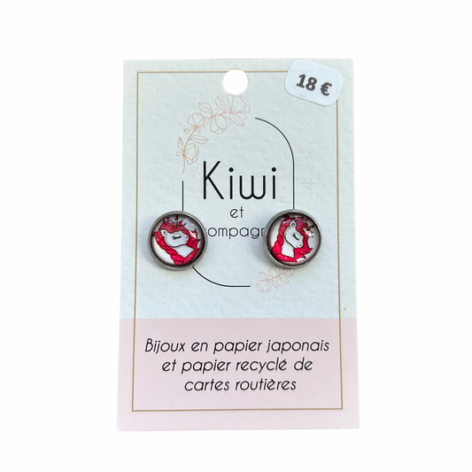 Boucles d’oreilles puces Kiwi et compagnie