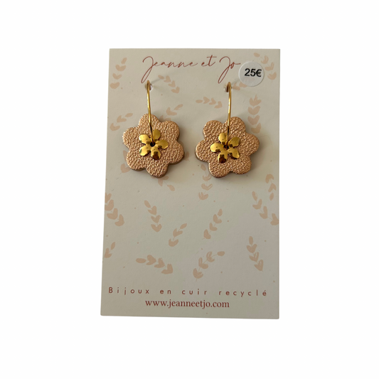 Boucles d’oreilles créoles fleur Jeanne et Jo